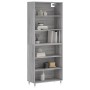 Aparador alto madera de ingeniería gris Sonoma 69,5x32,5x180 cm de vidaXL, Aparadores - Ref: Foro24-3189555, Precio: 113,14 €...