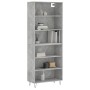 Aparador alto madera ingeniería gris hormigón 69,5x32,5x180 cm de vidaXL, Aparadores - Ref: Foro24-3189569, Precio: 107,70 €,...