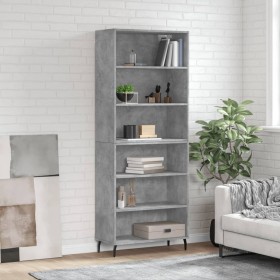 Aparador alto madera ingeniería gris hormigón 69,5x32,5x180 cm de vidaXL, Aparadores - Ref: Foro24-3189593, Precio: 110,99 €,...