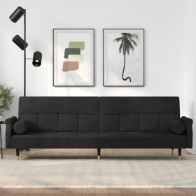 Sofa bed with black velvet cushions by vidaXL, Sofas - Ref: Foro24-351861, Price: 242,67 €, Discount: %