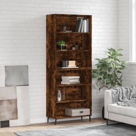 Aparador alto madera ingeniería roble ahumado 69,5x32,5x180 cm de vidaXL, Aparadores - Ref: Foro24-3189594, Precio: 111,57 €,...