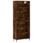 Aparador alto madera ingeniería roble ahumado 69,5x32,5x180 cm de vidaXL, Aparadores - Ref: Foro24-3189594, Precio: 113,68 €,...