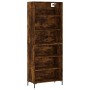 Aparador alto madera ingeniería roble ahumado 69,5x32,5x180 cm de vidaXL, Aparadores - Ref: Foro24-3189578, Precio: 112,94 €,...