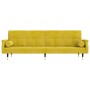 Sofá cama con cojines terciopelo amarillo de vidaXL, Sofás - Ref: Foro24-351862, Precio: 278,93 €, Descuento: %