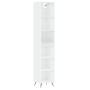 Aparador alto contrachapada blanco brillante 34,5x32,5x180 cm de vidaXL, Aparadores - Ref: Foro24-3189799, Precio: 86,21 €, D...