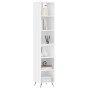 Aparador alto contrachapada blanco brillante 34,5x32,5x180 cm de vidaXL, Aparadores - Ref: Foro24-3189799, Precio: 86,21 €, D...