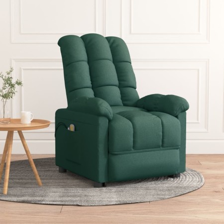 Sillón de masaje elevable tela verde oscuro de vidaXL, Sillones de masaje eléctricos - Ref: Foro24-3100358, Precio: 334,21 €,...