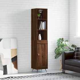 Tall brown oak plywood sideboard 34.5x34x180 cm by vidaXL, Sideboards - Ref: Foro24-3190060, Price: 92,54 €, Discount: %