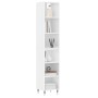 Aparador alto contrachapada blanco brillante 34,5x32,5x180 cm de vidaXL, Aparadores - Ref: Foro24-3189807, Precio: 79,99 €, D...