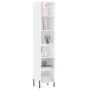 Aparador alto contrachapada blanco brillante 34,5x32,5x180 cm de vidaXL, Aparadores - Ref: Foro24-3189839, Precio: 89,29 €, D...