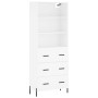 Aparador alto madera contrachapada blanco 69,5x34x180 cm de vidaXL, Aparadores - Ref: Foro24-3189389, Precio: 170,39 €, Descu...