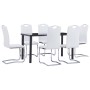 7-piece white synthetic leather dining set by vidaXL, Furniture sets for kitchens and dining rooms - Ref: Foro24-3053031, Pri...