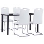 Juego de comedor 5 piezas cuero sintético blanco de vidaXL, muebles para cocinas y comedores - Ref: Foro24-3053032, Precio: 4...