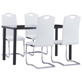 5-teiliges Esszimmer-Set Kunstleder weiß von vidaXL, Möbelsets für Küchen und Esszimmer - Ref: Foro24-3053032, Preis: 439,07 ...