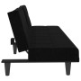 Sofá cama con portavasos tela negro de vidaXL, Sofás - Ref: Foro24-351865, Precio: 241,78 €, Descuento: %