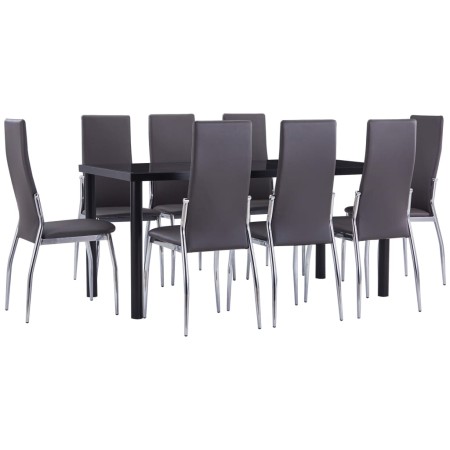 Juego de comedor 9 piezas cuero sintético gris de vidaXL, muebles para cocinas y comedores - Ref: Foro24-3053042, Precio: 569...