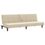 Cremefarbenes Schlafsofa aus Stoff mit Getränkehalter von vidaXL, Sofas - Ref: Foro24-351866, Preis: 241,78 €, Rabatt: %