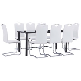 9-piece white synthetic leather dining set by vidaXL, Furniture sets for kitchens and dining rooms - Ref: Foro24-3053074, Pri...