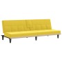 Sofá cama con portavasos tela amarillo claro de vidaXL, Sofás - Ref: Foro24-351867, Precio: 240,19 €, Descuento: %