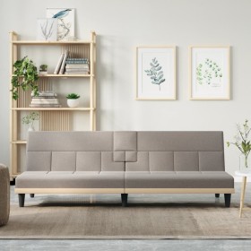 Schlafsofa mit Getränkehalter aus grau-taupefarbenem Stoff von vidaXL, Sofas - Ref: Foro24-351868, Preis: 240,99 €, Rabatt: %