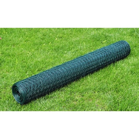 Maschendrahtzaun mit grüner PVC-Beschichtung 25x0,5 m von vidaXL, Zaunpaneele - Ref: Foro24-140405, Preis: 20,93 €, Rabatt: %