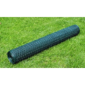 Maschendrahtzaun mit grüner PVC-Beschichtung 25x0,5 m von vidaXL, Zaunpaneele - Ref: Foro24-140407, Preis: 21,70 €, Rabatt: %