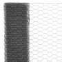 Chicken wire fence, steel with grey PVC coating, 25x0.75 m by vidaXL, fence panels - Ref: Foro24-143276, Price: 28,83 €, Disc...