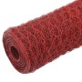 Steel chicken wire with red PVC coating 25x0.5 m by vidaXL, fence panels - Ref: Foro24-143299, Price: 25,43 €, Discount: %