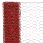 Steel chicken wire with red PVC coating 25x0.5 m by vidaXL, fence panels - Ref: Foro24-143299, Price: 25,43 €, Discount: %