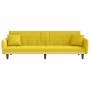 Sofá cama con portavasos tela amarillo claro de vidaXL, Sofás - Ref: Foro24-351873, Precio: 272,27 €, Descuento: %