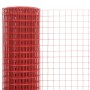 Steel chicken wire with red PVC coating 10x1 m by vidaXL, fence panels - Ref: Foro24-143659, Price: 27,37 €, Discount: %