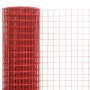 Steel chicken wire with red PVC coating 25x1 m by vidaXL, fence panels - Ref: Foro24-143665, Price: 49,95 €, Discount: %