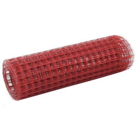 Steel chicken wire with red PVC coating 10x0.5 m by vidaXL, fence panels - Ref: Foro24-143667, Price: 23,57 €, Discount: %