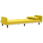 Sofá cama con portavasos tela amarillo claro de vidaXL, Sofás - Ref: Foro24-351873, Precio: 272,27 €, Descuento: %