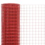 Chicken wire fence, steel with red PVC coating, 25x0.5 m by vidaXL, fence panels - Ref: Foro24-143674, Price: 30,71 €, Discou...