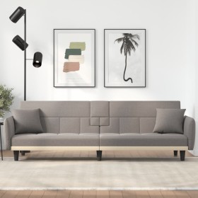 Schlafsofa mit Getränkehalter aus grau-taupefarbenem Stoff von vidaXL, Sofas - Ref: Foro24-351874, Preis: 442,75 €, Rabatt: %