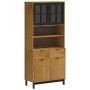 Aparador alto con puertas vidrio FLAM madera pino 80x40x180 cm de vidaXL, Aparadores - Ref: Foro24-3196554, Precio: 263,03 €,...