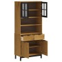 Aparador alto con puertas vidrio FLAM madera pino 80x40x180 cm de vidaXL, Aparadores - Ref: Foro24-3196554, Precio: 263,03 €,...