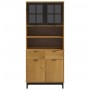 Aparador alto con puertas vidrio FLAM madera pino 80x40x180 cm de vidaXL, Aparadores - Ref: Foro24-3196554, Precio: 263,03 €,...