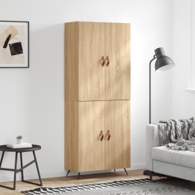 Aparador alto madera contrachapada color roble 69,5x34x180 cm de vidaXL, Aparadores - Ref: Foro24-3195654, Precio: 152,99 €, ...