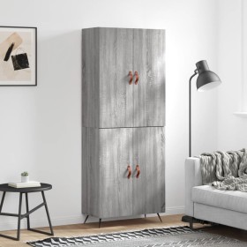 High sideboard sonoma gray plywood 69.5x34x180 cm by vidaXL, Sideboards - Ref: Foro24-3195657, Price: 148,99 €, Discount: %