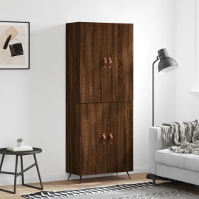 Aparador alto madera contrachapada marrón roble 69,5x34x180 cm de vidaXL, Aparadores - Ref: Foro24-3195658, Precio: 149,99 €,...