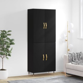 Aparador alto madera contrachapada negro 69,5x34x180 cm de vidaXL, Aparadores - Ref: Foro24-3195660, Precio: 139,99 €, Descue...