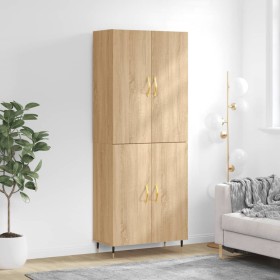 Aparador alto madera contrachapada color roble 69,5x34x180 cm de vidaXL, Aparadores - Ref: Foro24-3195662, Precio: 148,99 €, ...