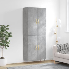 Concrete gray plywood tall sideboard 69.5x34x180 cm by vidaXL, Sideboards - Ref: Foro24-3195663, Price: 136,99 €, Discount: %