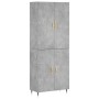 Aparador alto madera contrachapada gris hormigón 69,5x34x180 cm de vidaXL, Aparadores - Ref: Foro24-3195663, Precio: 136,23 €...