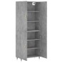 Aparador alto madera contrachapada gris hormigón 69,5x34x180 cm de vidaXL, Aparadores - Ref: Foro24-3195663, Precio: 136,23 €...