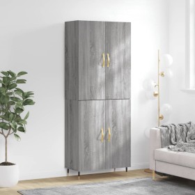 Aparador alto madera contrachapada gris sonoma 69,5x34x180 cm de vidaXL, Aparadores - Ref: Foro24-3195665, Precio: 142,96 €, ...