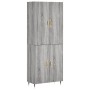 Tall gray Sonoma plywood sideboard 69.5x34x180 cm by vidaXL, Sideboards - Ref: Foro24-3195665, Price: 144,75 €, Discount: %