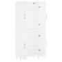 Aparador alto madera contrachapada blanco brillo 69,5x34x180 cm de vidaXL, Aparadores - Ref: Foro24-3195669, Precio: 157,99 €...